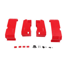 Set Spatborden voor en Achter, Inclusief Wieldoppen voor de voor- en Achterwielnaven van de 1/8 Schaal H8E Offroad Buggy/Truck, Rood