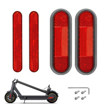 Reflexsats för Max G30 Elscooter - Röda Reflexremsor och Bakhjulsskydd (Monteringsskruvar Ingår)