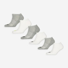 New Balance Men White Grey Athletic Socks 6 Pack Signature Logo Brand New