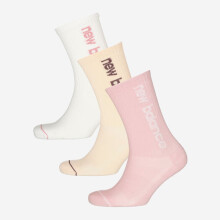 New Balance Women Multicolour Ribbed Crew Athletic Socks 3 Pack Logo Brand New