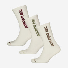 New Balance Women Cream Ribbed Crew Athletic Socks 3 Pack Logo Brand New