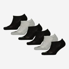 New Balance Men Black Grey No Show Socks 6 Pack Ribbed Branded Toe Brand New