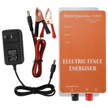 Electric Fence Solar Energiser Charger Controller Horse Cattle Poultry Farm Animal Fence Alarm Livestock Tools - US Plug
