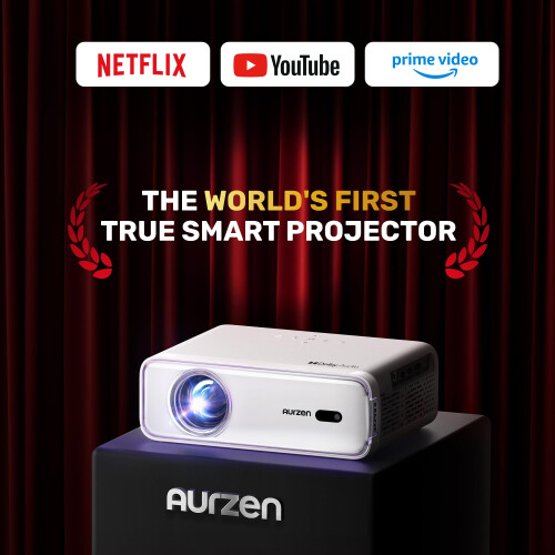 [Netflix App Available & Dolby Audio] Aurzen Eazze D1 Smart Projector 1