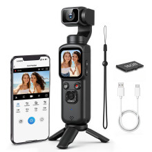 4K Gimbal Vlogging Camera with AI Face Tracking, 180 Rotating Lens & WiFi