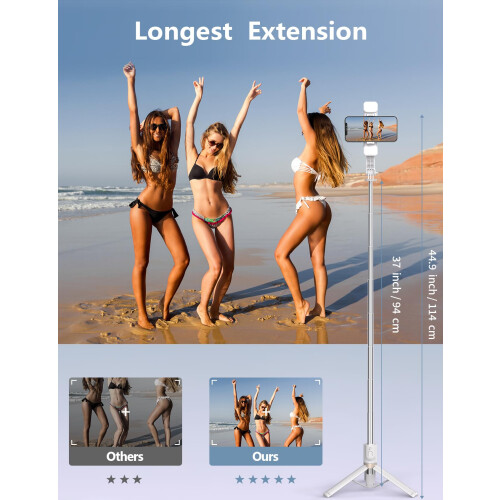 Selfie Stick Tripod for iPhone - 2 Rechargeable Fill Lights 2