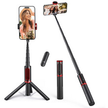 ATUMTEK Selfie Stick Tripod, Extendable 3 in 1 Aluminum Bluetooth Selfie Stick with Wireless Remote 360 Rotation for iPhone 12/11/11 Pro/XS Max/XS/XR