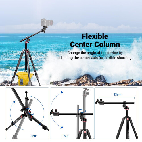 Neewer NEEWER 90 Inch Tall Overhead Horizontal Camera Tripod Monopod, TP63 1