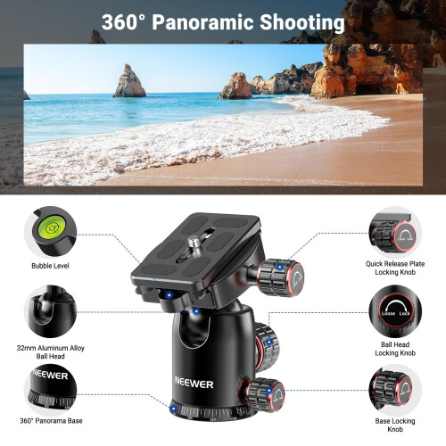 Neewer NEEWER 90 Inch Tall Overhead Horizontal Camera Tripod Monopod, TP63 2