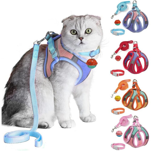 Vest-Style Cat Harness – Escape-Proof Reflective Safety Harness