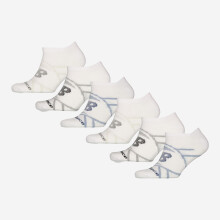 New Balance Men White Multi No Show Socks 6 Pack Ribbed Contrast Logo Brand New