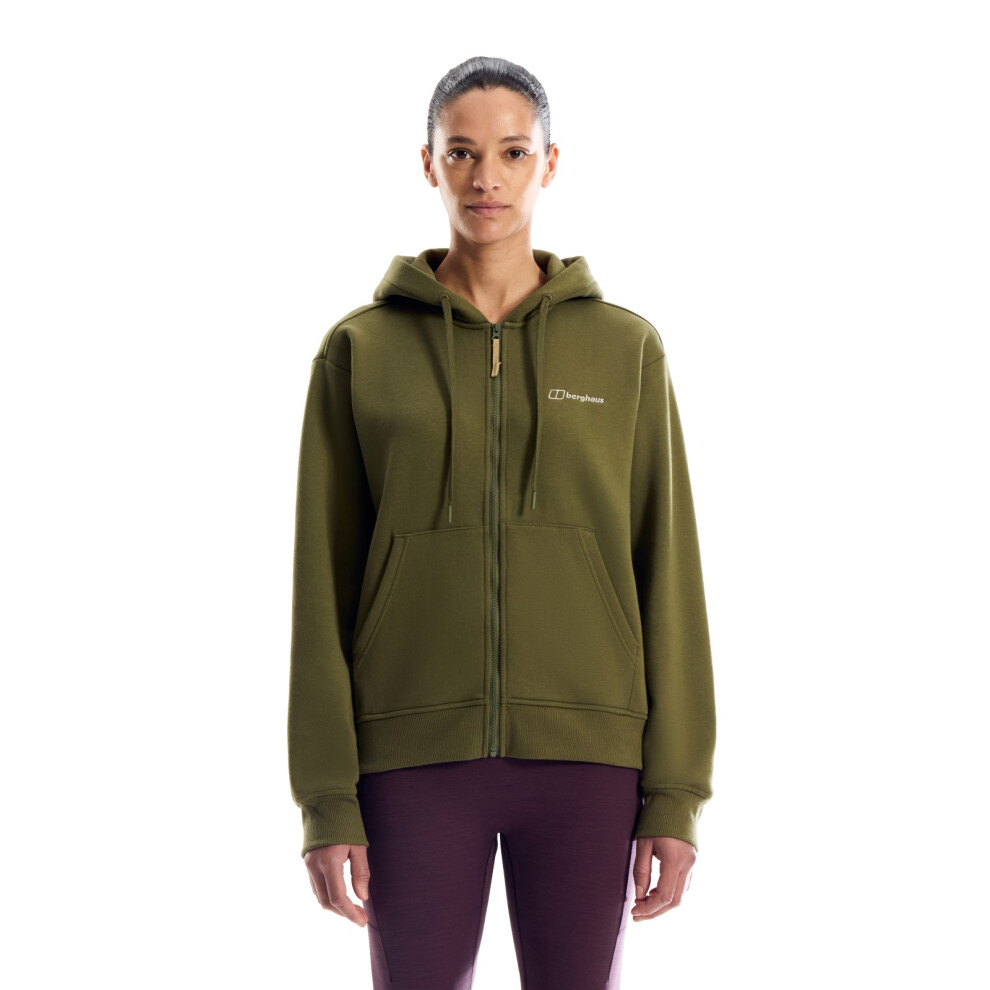 Essential Logo Full Zip Hoodie - Women's Green - Image 3