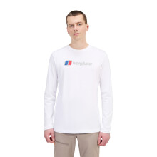 (L, Pure White) Berghaus Mens Big Logo Long Sleeve T-Shirt