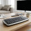 2.4GHz Wireless Keyboard with Trackball Mouse Scroll Wheel Remote Control for Android TV BOX  TV PC Notebook Silver 2