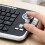 2.4GHz Wireless Keyboard with Trackball Mouse Scroll Wheel Remote Control for Android TV BOX  TV PC Notebook Silver 4
