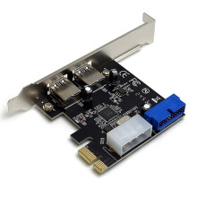 Nieuwe PCIe Naar Dual-Port USB 3.0-Adapterkaart voor Desktopcomputers VL805 met 20-Pins Interface aan de Voorzijde