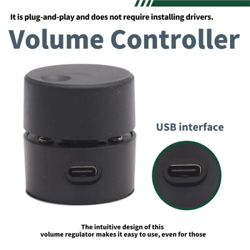 Perilla de Ajuste de Volumen de Computadora USB Controlador de Volumen de Computadora Multimedia Interruptor de Control de Sonido de Computadora 2