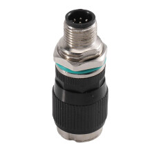 M12 8Pin to RJ45 Network Connector Straight Round Adapter RJ45 Female to 8-Pin Male Plug for Industrial Ethernet