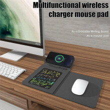 Foldable Wireless Charging Mouse Pad with 8ich LCD Writing Pad 15W Fast Charging for IWatch Watch
