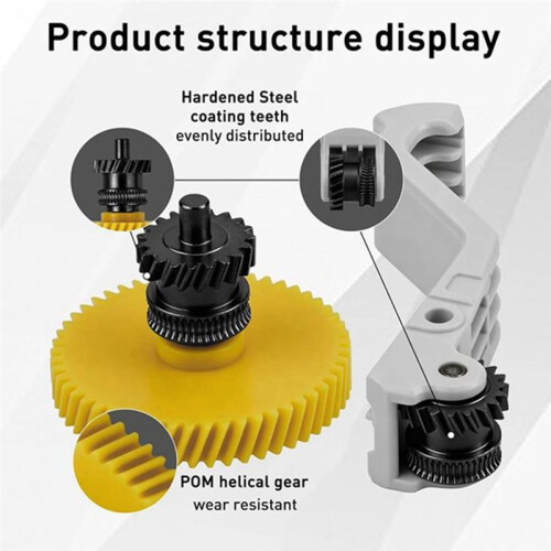 2Pcs Extruder Gear Kit for Snapmaker U1 3D Printer Hardened Steel DLC Gear Plastic Handle 3D Printer Accessories 2