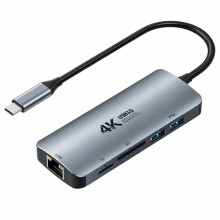 TYPE-C Dockingstation, USB-C Naar USB 3.0, Vier Poorten voor 4K-Schermprojectie, 100 Mbps Ethernet, PD Snelladen