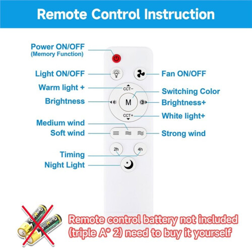 1Pack 30W Ceiling Fan Lights with Remote Control Dimming LED Fan Light E27 Base Suitable for Living Room Kitchen 2