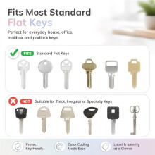 24PCS Silicone Key Covers Caps with Labels, Color Key Caps and Key Tags for Identifying House Keys