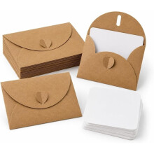 100Pcs Vintage Love Letter Set with Heart Clasp,Krafts Envelopes & Paper with Blank Cards for Couples