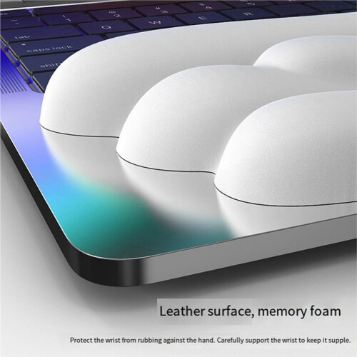 Conjunto de Apoio de Pulso para Teclado e Mouse em Formato de Asa de Anjo, com Espuma Viscoelástica, Protetor de Pulso Ergonômico e Mousepad de 2