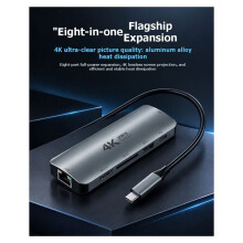 TYPE-C Docking Station, USB-C to USB 3.0 Four-Port 4K Screen Projection, 100Mbps Ethernet, PD Fast Charging