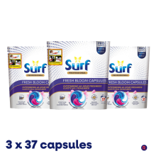 Surf Pro Formula Fresh Bloom Laundry Capsules - 3 Pack (3 x 37 Washes)