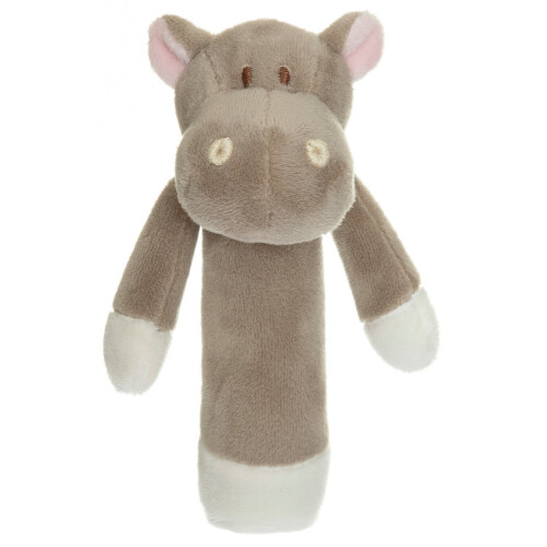 Hippo Baby Rattle, Soft, Easy Grip, 14 cm, Machine Washable