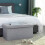 Foldable Storage Ottoman Bench - Fabric - Grey - 300 kg Load Capacity with Flip Lid 3