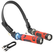 Rechargeable LED Neck Light Magnetic Hands Free Work Flashlight for Outdoor Camping Mechanics & DIY A
