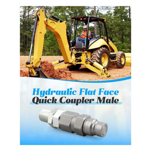 193-8334 Hydraulic Flat Face Quick Coupler Male Replace 1938334 CA1938334 for Loader Backhoe Skid Steer 2