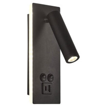Innovative LED Black and White Rotatable Wall Lamp with USB Port Bedroom Bedside Reading Lamp Wall Lamp A Neutral Light