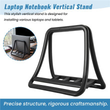 Suporte Vertical Ajustável para Laptop - Suporte para Notebook e Tablet Rack de Armazenamento Vertical Preto