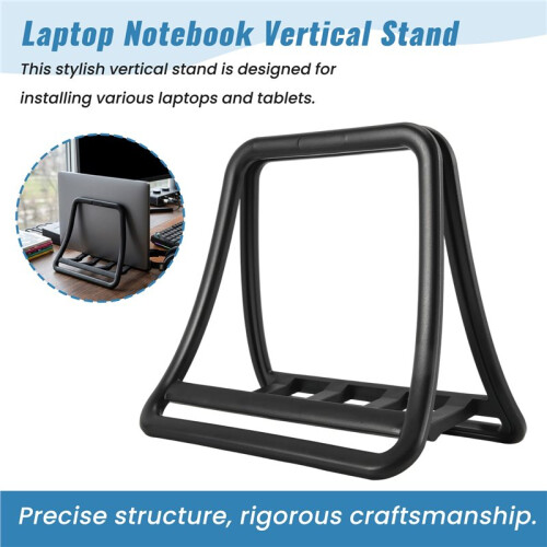 Verstelbare Verticale Laptopstandaard - Notebook- en Tablethouder Verticale Opbergrek Zwart