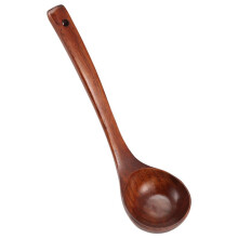 Cuisine Cuisson Poignee Droite Bois Scoop de Soupe Bois cuillere Louche Brun 11" Long