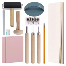 41-Delige Set voor Het Maken van Rubberen Stempels, Startersset voor Drukwerk met Graveermessen, Calqueerpapier voor Drukwerk en Beeldhouwen