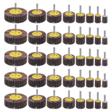 40 Pack 1/4" Abrasive Flap Wheel Sander Set, 8 Sizes 80 Grit Aluminum Oxide Flap Wheels Cylindrical Shape Sanding Wheel