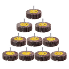 10 Pcs 1/4" Abrasive Flap Wheel Sander Set, 80mm 80 Grit Aluminum Oxide Flap Wheels Cylindrical Shape Sanding Wheel