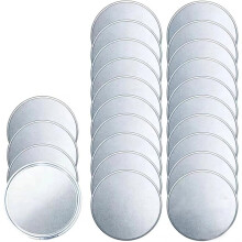 24 Alloy ChallengeCoin Blanks, 40mm X 3mm (Silver-Plated) Smooth Laser-Engraving Surface, Individual Acrylic Cases A