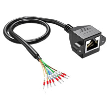 RJ45 Female Single- Terminal Wire Digital Number Tube Copper No-Solder 8P8C Connection Cord Shielded Cable