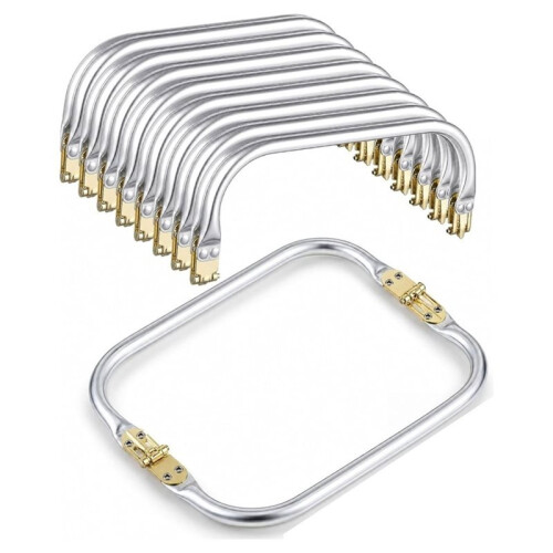 10 Peças de Armação de Metal Retangular de 8 Polegadas com Fecho de Encaixe para Confecção de Bolsas, Acessórios para Costura e Artesanato.
