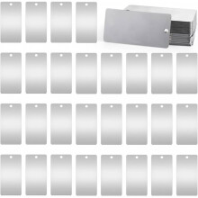 100pcs Metal Engraving Blanks, Stainless Steel Rectangle Tags 2x1 Inch, 0.039" Thick, DIY Stamping Blanks for