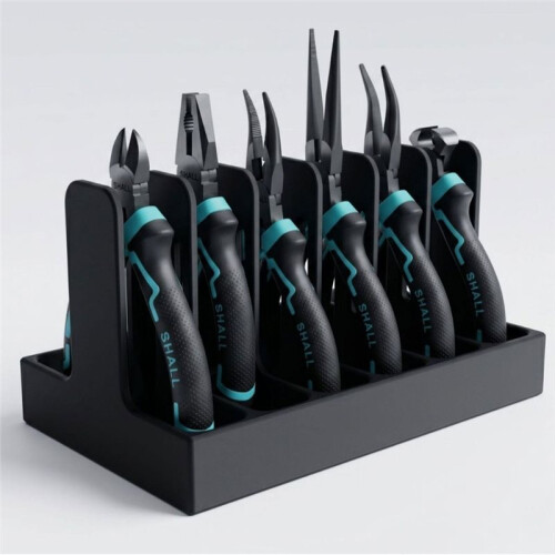 3D Printed Pliers Holder, Desktop Tool Organizer, Holds 6 Pliers, Hand Tool Storage Rack for Workbench 1