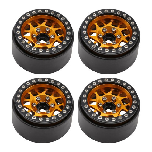 Conjunto de 4 Rodas Beadlock Liga de Alumínio de 1,9 Polegadas para Carros RC Crawler 1/10