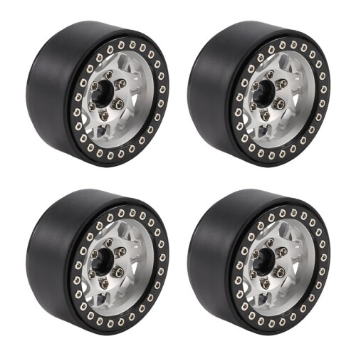 Conjunto 4 Rodas Beadlock de Liga de Alumínio de 1,9 Polegadas para Carros RC Crawler 1/10
