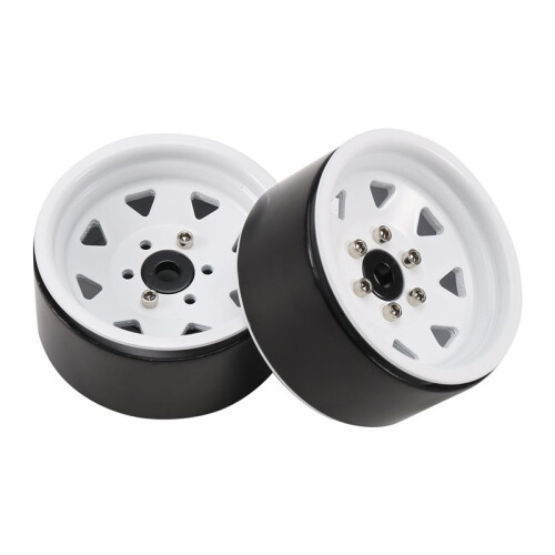 Conjunto de 4 Rodas Beadlock de Liga de Zinco com 8 Furos e 1,9 Polegadas para Crawler RC 1/10 - DRM129W